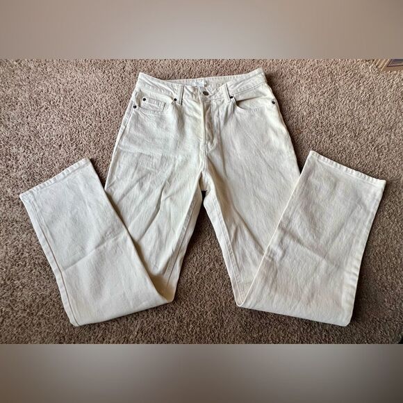 NWT H&M Slim High Waist White Women's Jeans Size 8 - Picture 1 of 4